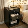 thumbnail image 3 of UBesGoo 2 Drawers Wooden Nightstand in Black Finish Bedside Table Bedroom, 3 of 10