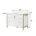thumbnail image 4 of ANGELES HOME 48" Bathroom Vanity with Sink Top Combo Set, Solid Wood Bathroom Makeup Cabinet W/ 2 Soft-Close Doors and 6 Soft-Close Drawers, Freestanding Bathroom Cabinet with Undermount Sink, 4 of 11