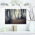 thumbnail image 1 of Mystical Yellow Fog in Fall Forest - Landscape Photography Canvas Print, 1 of 3