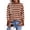 B Brown, variant on DOKOTOO Pullover Sweaters for Women Casual Loose Long Sleeve Mock Neck Ribbed Jumper Sweaters Chunky Knit Baggy Fall Striped Sweater Top Size Large US12-14