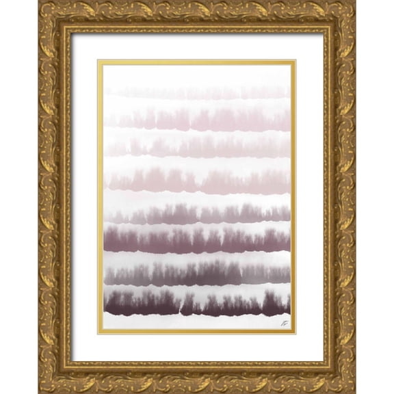 Lee, Judson 24x32 Gold Ornate Wood Framed with Double Matting Museum Art Print Titled - Blush Strokes