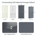 thumbnail image 3 of 77inch Farmhouse Kitchen Pantry, Freestanding Tall Cupboard Storage Cabinet with 3 Adjustable Shelves,8 Door Shelves,and 3 Drawers, Kitchen Storage Cabinet, 3 of 9
