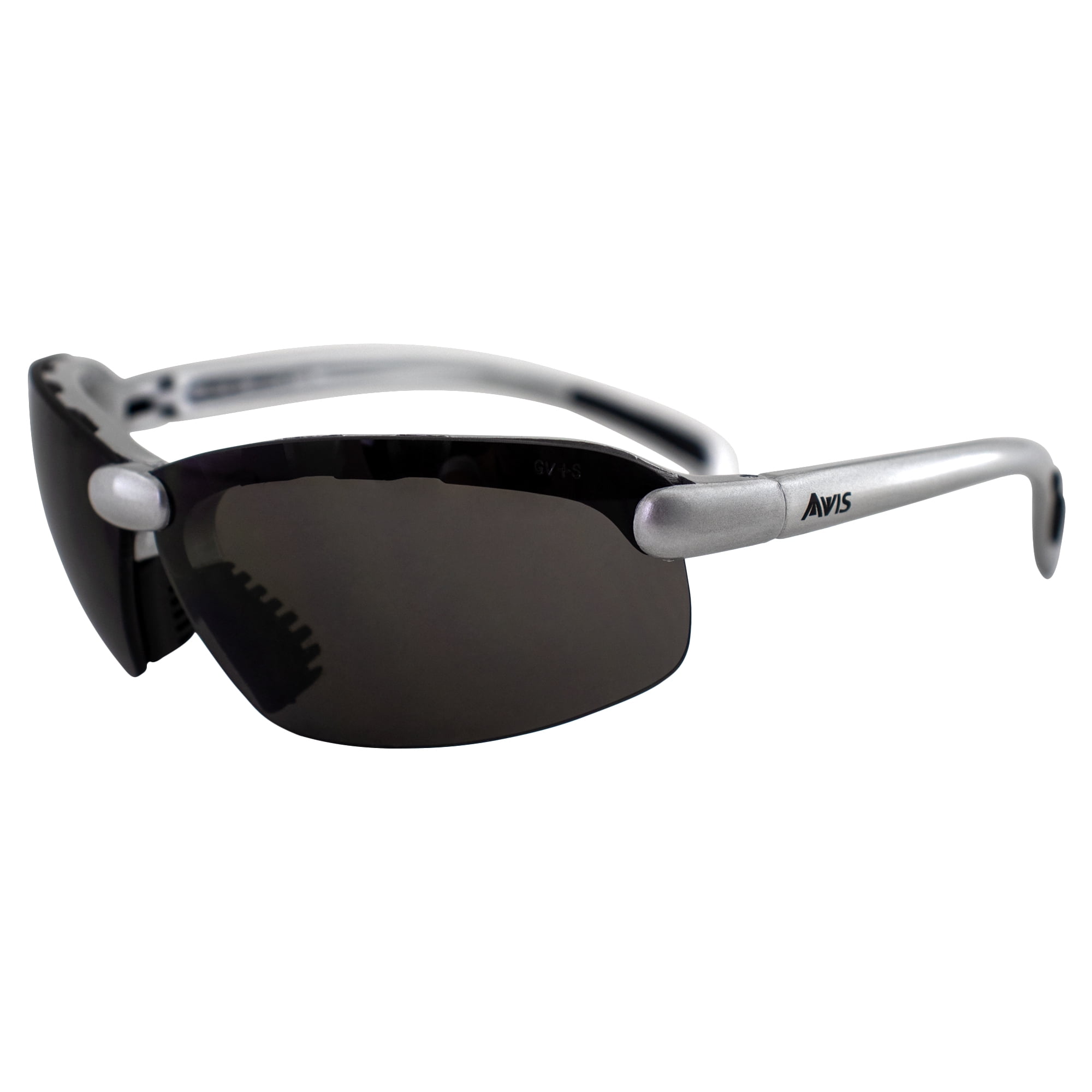 Global Vision C-2 Nurse Lab Dental Assistant Safety Glasses Riding Sunglasses ANSI Z87.1 for Men & Women Silver Frame w/Smoke Lens