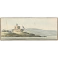 thumbnail image 2 of John Thomas Serres 18x10 Black Ornate Wood Framed Double Matted Museum Art Print Titled - St. Maws Castle, Falmouth, East South East, 2 of 5