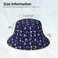 thumbnail image 4 of Vsdgher Skull flower leaf purple Print Bucket Hat for Men&Women Bucket Hat Reversible Summer Double-Side-Wear Travel Gardening, Beach, Camping, Hiking, Fishing Cap, 4 of 5