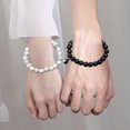 thumbnail image 3 of HHBEAUTY 2Pcs Natural Stone Beads Bracelet, Couples Matching Frosted Stone Bracelet for Women Men Best Friend Lovers Friendship Unisex Jewelry Gift, 3 of 6