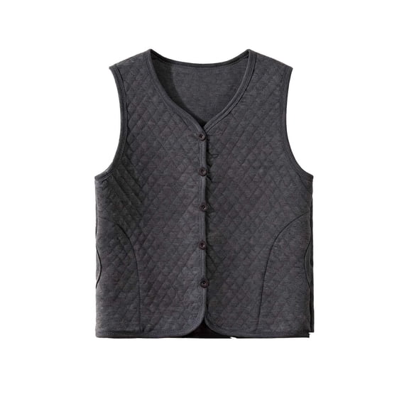 Uaswgudfs Men's Thermal Fleece - Lined Vest Sleeveless Button - Front Winter Warm Layer, Brushed Fleece Inner