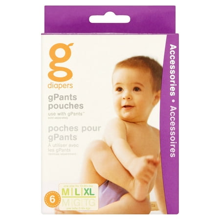 gDiapers Accessories gPants Pouches Med-X Large, 13-36+ lbs, 6 count