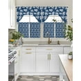 thumbnail image 5 of Blue Leaves Kitchen Curtains Sets 24 Inch Length with Valance, Farmhouse Pastoral Spring Leaf Branch Swag Valances and Tiers Curtain Set Drapes Swag Curtains for Living Room, Bathroom, Bedroom, Cafe, 5 of 6