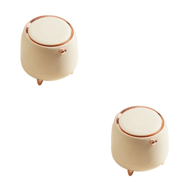 Wosthever Cubo de basura de escritorio de aspecto limpio y funcionamiento para baño Cubo de oficina de colores frescos modernos Oro de leche 2Conjunto