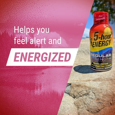 5-hour ENERGY Shot, Regular Strength, Pink Lemonade, 1.93 oz, 2 Count