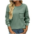 thumbnail image 1 of SNKSDGM T-Shirts à Manches Longues pour Femmes T-Shirts Graphiques à Manches Longues pour Femmes T-Shirts Amples à Manches Longues Décontractés Unis Col Rond Tricoté Chandail Ample Haut S, 1 of 4