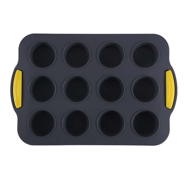 Fábrica nueva silicona 12-pieza silicona muffin molde hogar antiadherente taza muffin hornear molde hornear bandeja herramienta bandeja