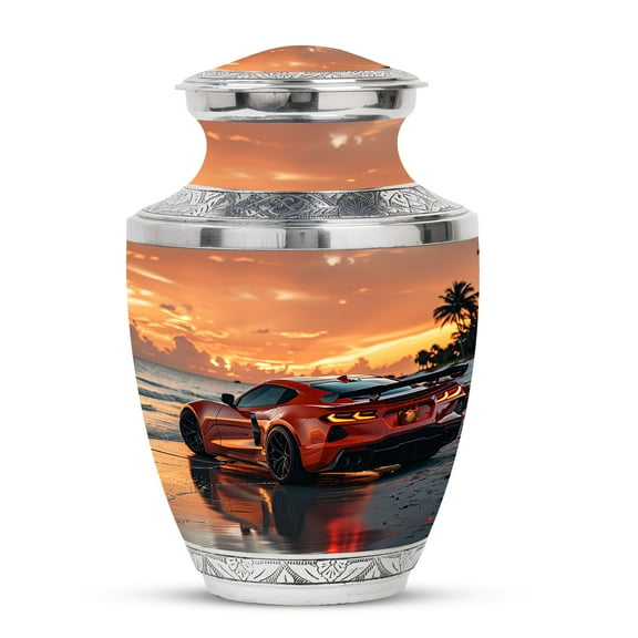 KARYLIZ Red Sports Racing Car Urn - Cremation Urns for Ashes for Men & Women - Funeral Urn for Men - Adult Cremation Urns - Funeral for Adult Male Dad Human Remain Cremation Ash Cremation ( 10inch)
