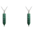 thumbnail image 2 of yingyy Hexagon Column Charm Exquisite Men Handmade Holiday Anniversary Hanging Pendants Pointed Colorful Crystal Chain Green 2Set, 2 of 6