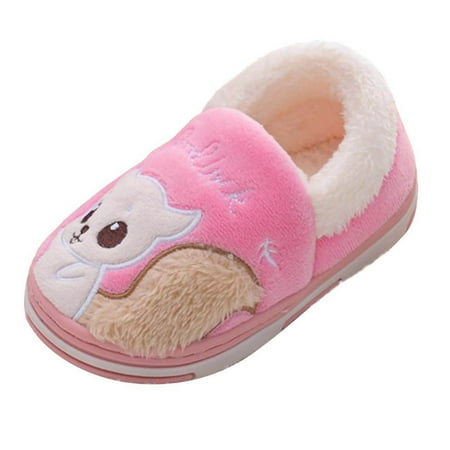 

ZMHEGW Baby For Shoes Childrens Girl Cotton Slippers Cute Squirrel Cartoon Warm Indoor Non Slip Cotton Slippers For Kids