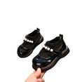thumbnail image 2 of Seyurigaoka Little Girl's Artificial PU Princess Shoes Fashion Pearl Knit Stitching Slip-on Flat, 2 of 4