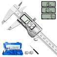 thumbnail image 2 of Digital Caliper Measuring Tool, Stainless Steel Vernier Caliper Digital Micrometer With Large Lcd Screen, Easy Switch From Inch Metric Fraction, 6 Inc, 2 of 4