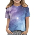 thumbnail image 7 of Fnooota Girls T Shirts, Crew Neck Summer School Gradient Print Short Sleeve Tops Multicolor Size 5T, 7 of 7