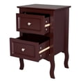 thumbnail image 6 of 2pcs Country Style Side Table, Nightstand with 2 Drawers, Bedside Tables with Wood Frame, Mid-Century Modern Nightstand with Storage, Bed Side Table & Night Stand End Table, Set of 2, Brown, 6 of 7