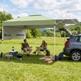 thumbnail image 3 of Costway 10x17 FT Pop Up Canopy Tent with Dual Adjustable Awnings, Silver-Coated Fabric Green, 3 of 10