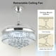 thumbnail image 3 of Ventilador de techo Bavnnro, 42 pulgadas, cristal plateado, regulable a distancia, 3 of 9