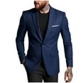 thumbnail image 2 of Mwjwdo Suit Jacket for Men Big and Tall Business Casual Lightweight Sport Coats Open Front One Button Slim Fit Blazer Jackets Navy XS, 2 of 4