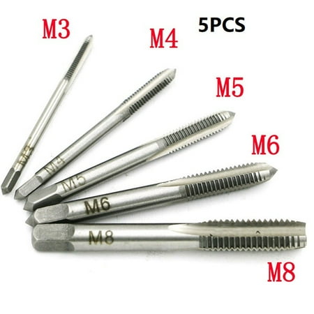 

5pcs/Set Screw Thread Hand Tap Drill M3 M4 M5 M6 M8 Ball Bearing Steel Tool