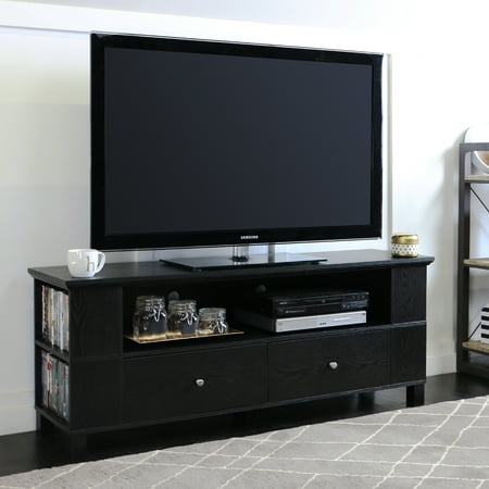 Walker Edison - Rustic Wood TV Console for Most TVs Up to 65" - Black