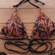 thumbnail image 5 of Conjunto de bikini para mujer, traje de baño de dos piezas, talle alto, cuello en V, frente torcido, correas espaguetis ajustables, traje de baño, 5 of 5