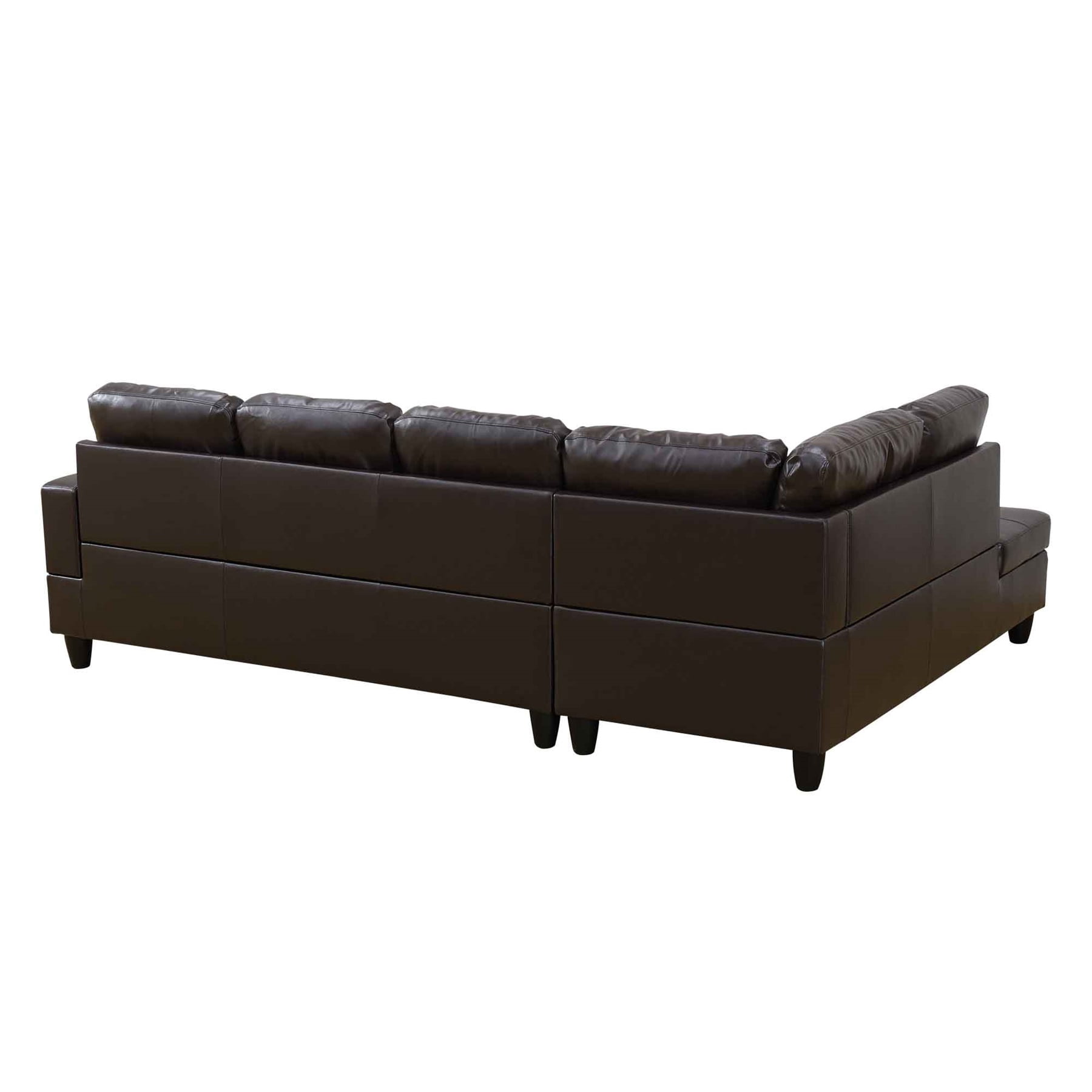 Hommoo Modern Faux Leather Sectional Couch and Sofa Set, L Shaped Sectional Sofa, Living Room Furniture Sets, Brown(No Ottoman)