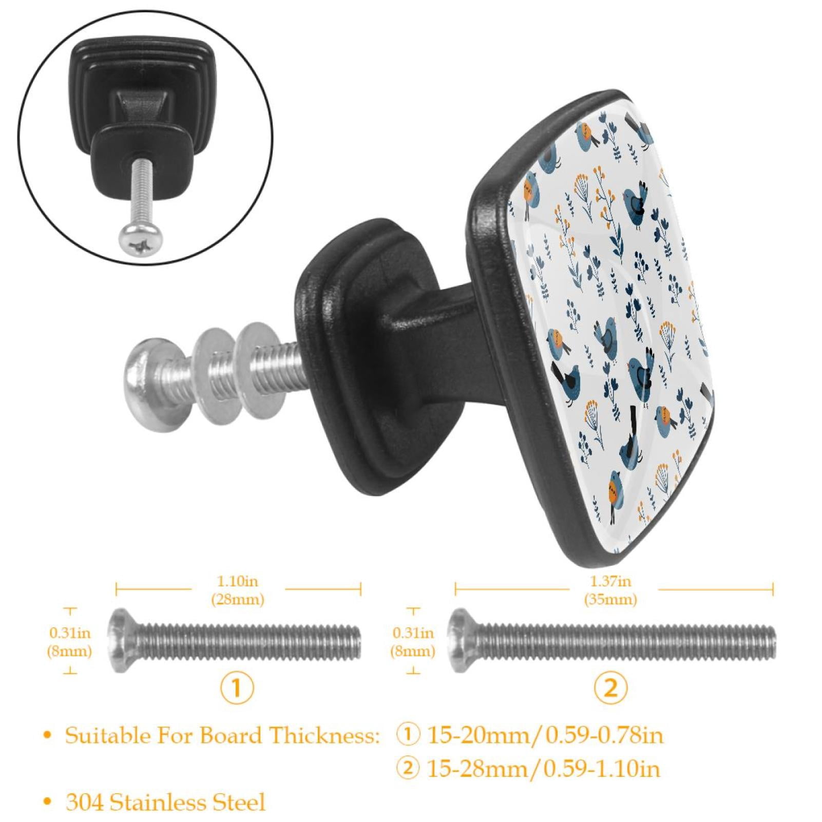 4 Pcs Cabinet Handle Drawer Pulls Spring Bird Knobs with Screws Square Furniture Office Cabinet Knob Decoration
