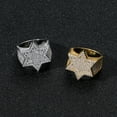 thumbnail image 3 of Sparkly Punky Rapper Luxury Trendy Hexagram Rings for Men Cool Iced out Hip Hop Cubic Zirconia Domineering Men Rings, 3 of 8