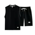 thumbnail image 4 of RMGVDSD Mens 2 Piece Short Sets Men's Summer Loose Sleeveless Tank Top And Shorts Set Casual Sports Suit Solid Color Workout Outfits Comfort Clothes for Men, 4 of 5