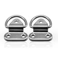 thumbnail image 1 of MARINE CITY Stainless Steel Study Functional D-Shape Folding Pad Eyes for Boat Yacht Motorboat Van Caravan Trailer Truck Marine Grade (2 Inches × 2-1/4 Inches) (Pack of 2), 1 of 7