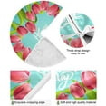 thumbnail image 2 of FMSHPON Mother's Day Beautiful Spring Tulips Flowers Xmas Christmas Tree Skirt Stand Mat for Holiday Party Decoration Indoor Outdoor 36 inches, 2 of 6
