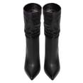thumbnail image 3 of YDN Women Warm Pull On Stiletto High Heel Slouchy Ankle Boots Pointed Toe Mid Wide Calf Walking Boots Shoes Size 7 Black, 3 of 6