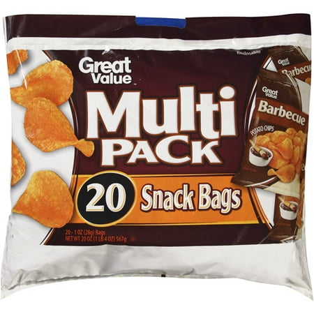 Great Value Barbecue Flavored Potato Chips, Multi Pack