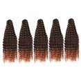 thumbnail image 4 of 5x paquetes de cabello ondulado profundo pelucas rizadas paquetes de cabello sintético a granel para fiesta de trenzado Marrón, 4 of 9