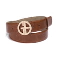 thumbnail image 2 of Giani Bernini Women's Signature-Buckle Panel Belt, Khaki, Large, 2 of 4