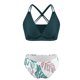 thumbnail image 5 of Traje de baño de verano para mujer, con estampado de moda, con cojín en el pecho y sin soporte de acero, sin espalda, con tirantes, de nailon., 5 of 6