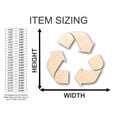thumbnail image 2 of Unfinished Wood Recycling Symbol Shape - (3 Piece) Craft - up to 46" DIY 14" / 1/8", 2 of 3