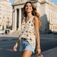thumbnail image 3 of FUIALDOLG Coffee Theme Tops for Women Summer Outfits V Neck Tank Tops Soft Comfortable Sleeveless Tshirt Loose Fit Casual Tunic Tops Workout Yoga Tops,M, 3 of 7