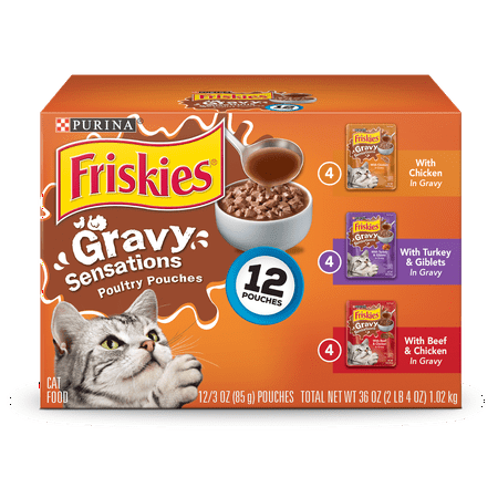 Purina Friskies Gravy Sensations Poultry Favorites Wet Cat Purina Friskies Gravy Sensations Poultry Favorites Wet Cat Food Variety Pack 12