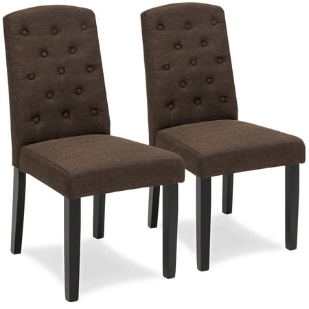 Best Choice Products Fabric Parsons Dining Chairs for Home Dining and Living Room with Tufted Backrest, Wood Legs, Set of 2, (Best Fabric To Recover Dining Chairs)