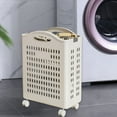 thumbnail image 5 of Laundry Basket under $5! CQCYD Foldable Hamper with Wheels Portable Dirty Clothes Organizer for Toys Storage Multi Functional Handle Easy Assembly, 5 of 6