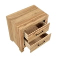thumbnail image 5 of Modern 4pcs Bedroom Furniture Set King Size Natural Finish Chevron Pattern Bed, 5 of 7
