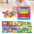 thumbnail image 6 of yotijay Assorted Color Mosaic Pegboard Educational Toys, 46 Buttons and 12 Pictures with B, 6 of 9
