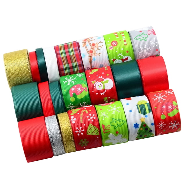 Paquete de 22 Cinta de Grosgrain de Mixtos de Navidad Artes Y Artesanías