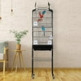 thumbnail image 2 of BestPet Cage 64 Inch Tall Outdoor Bird Bath Stand Storage Shelf Accessories, Black, 2 of 8